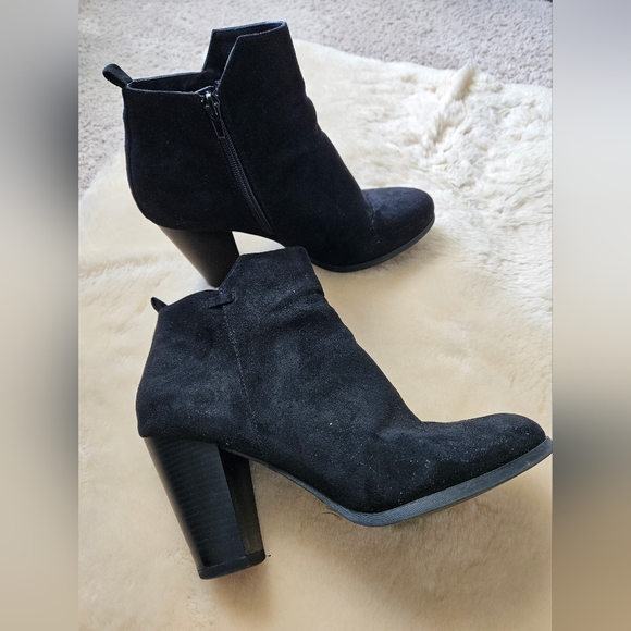Call It Spring Black Suede Ankle Boots - Picture 6 of 9